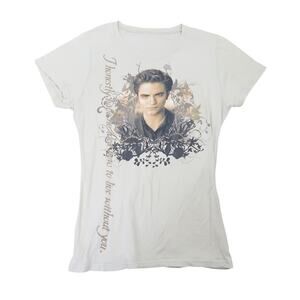 Vintage 2000s Twilight New Moon Edward Cullen Quote Graphic Tan T-Shirt M